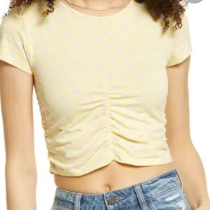 BP Nordstrom 2x crop top floral daisy yellow